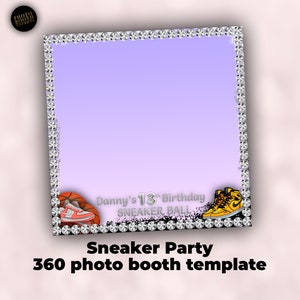 360 Photo Booth Overlay Sneaker Ball Party, 360 Video Booth Template, 360 Spinner Video Frame, 360 photobooth Overlay Sneakers ball Birthday