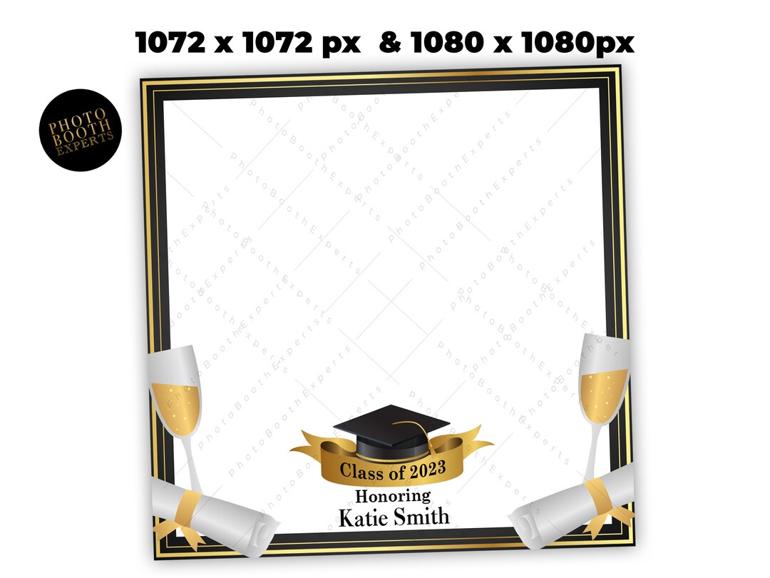 Graduation Overlayvector Graduation 360 Photo Booth Overlay: Black and Gold Champagne (digital ...