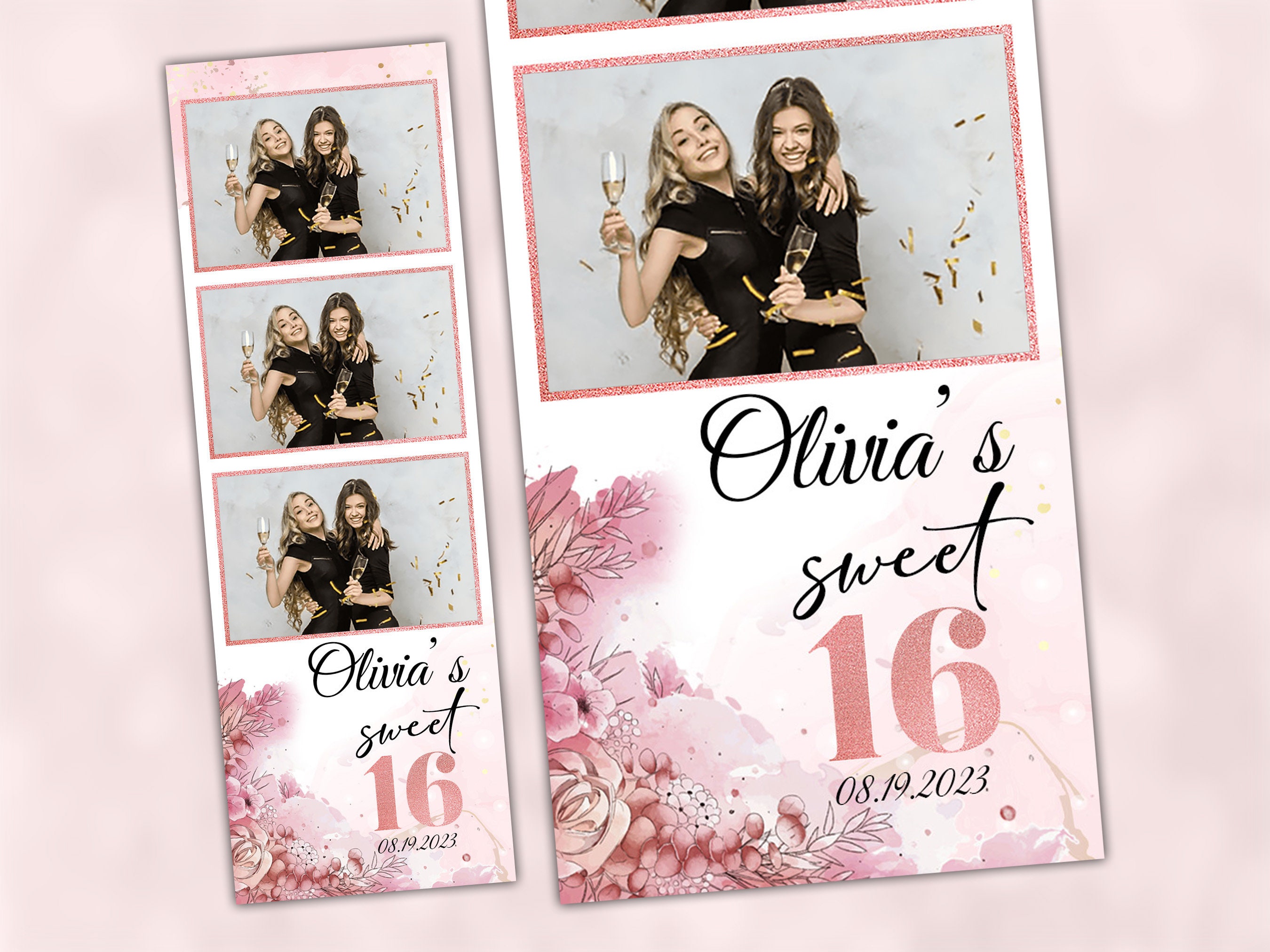 Sweet 16 Photo Booth Templatepink Rose Gold Sweet Sixteen Photobooth2x6 Sweet 16 Photo Booth Templatepink Rose Gold Sweet Sixteen Photobooth2x6