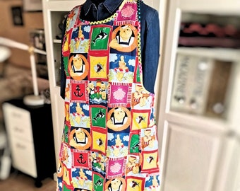 Apron, cross apron on high quality fabrics, cooking apron, hobby apron, dress