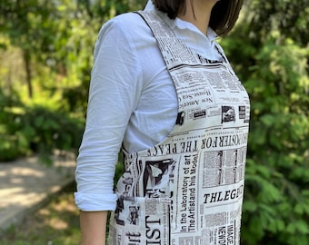 Hard-wearing apron, polyester cross-over apron, cooking apron, hobby apron, gardening apron, dirt-repellent