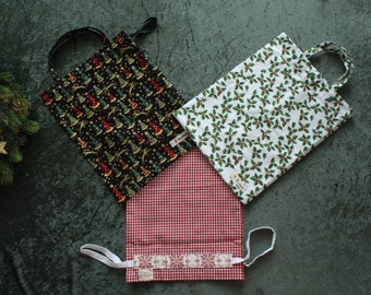 Gift wrapping, reusable, zero-waste, Christmas, packaging, bags, bags