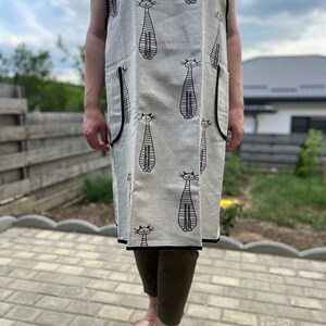 Apron, cross-apron made of high-quality fabrics, cooking apron, hobby apron, dress, overdress, garden apron, beach dress made of linen image 3