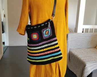Crochet Handbag, Handmade Crochet Bag, Reusable, Boho