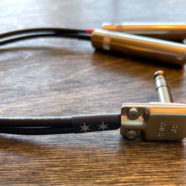 Low Profile Stereo Male to Dual Female Breakout Cable (Right Angle)