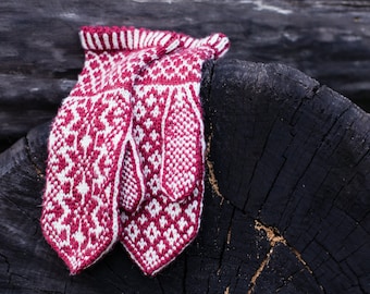 Nordic Mittens Knitting Pattern, Stranded Colorwork (PDF Pattern)