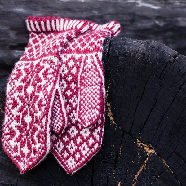 Nordic Mittens Knitting Pattern, Stranded Colorwork (PDF Pattern)