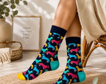 Dachshund socks for women | Dog socks with dachshund motif | Funny socks gift for dog lovers | Christmas gift for women | Size 36-40