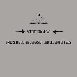 Cyclusplanner PDF (Duits) | Printbare cycluskalender | Maanfasen, notities, menstruatiedagboek, stemming, PMS afbeelding 3