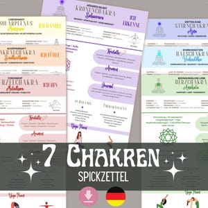 Översikt över 7 chakran för utskrift | Tyska | Chakraposter, Reiki, Självreflektion, Balans | PDF-nedladdning Andlig bok om skuggor