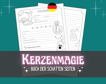 Kaarsenmagie - Sjabloon voor je Boek der Schaduwen | A4 PDF Duits