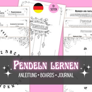 Learn to do a pendulum in German | Pendulum instructions & boards | Grimoire and Book of Shadow Pages - Printable PDF