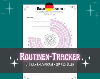 Routinetracker (Duitse PDF), Gewoontetracker (A4-printbaar), Printbare routines en doelen behalen, Zelforganisatieplanner (PDF)