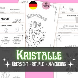 Significado de los cristales (PDF) (alemán) | Magia y aplicaciones de los cristales | Resumen de 85 piedras preciosas y minerales | Páginas de grimorio listas para usar