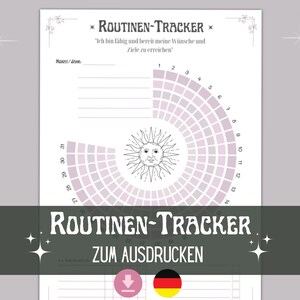 Routine Tracker German PDF, Habit Tracker to Print A4, Printable Routines & Goals Achievement, Self-Organization Planner PDF