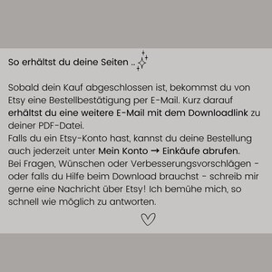 Cyclusplanner PDF (Duits) | Printbare cycluskalender | Maanfasen, notities, menstruatiedagboek, stemming, PMS afbeelding 4