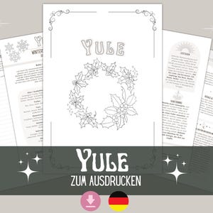 Yule - Winter Festival | Book of Shadows pages to print in German | Rituals & Customs Winter Solstice | Spirituality