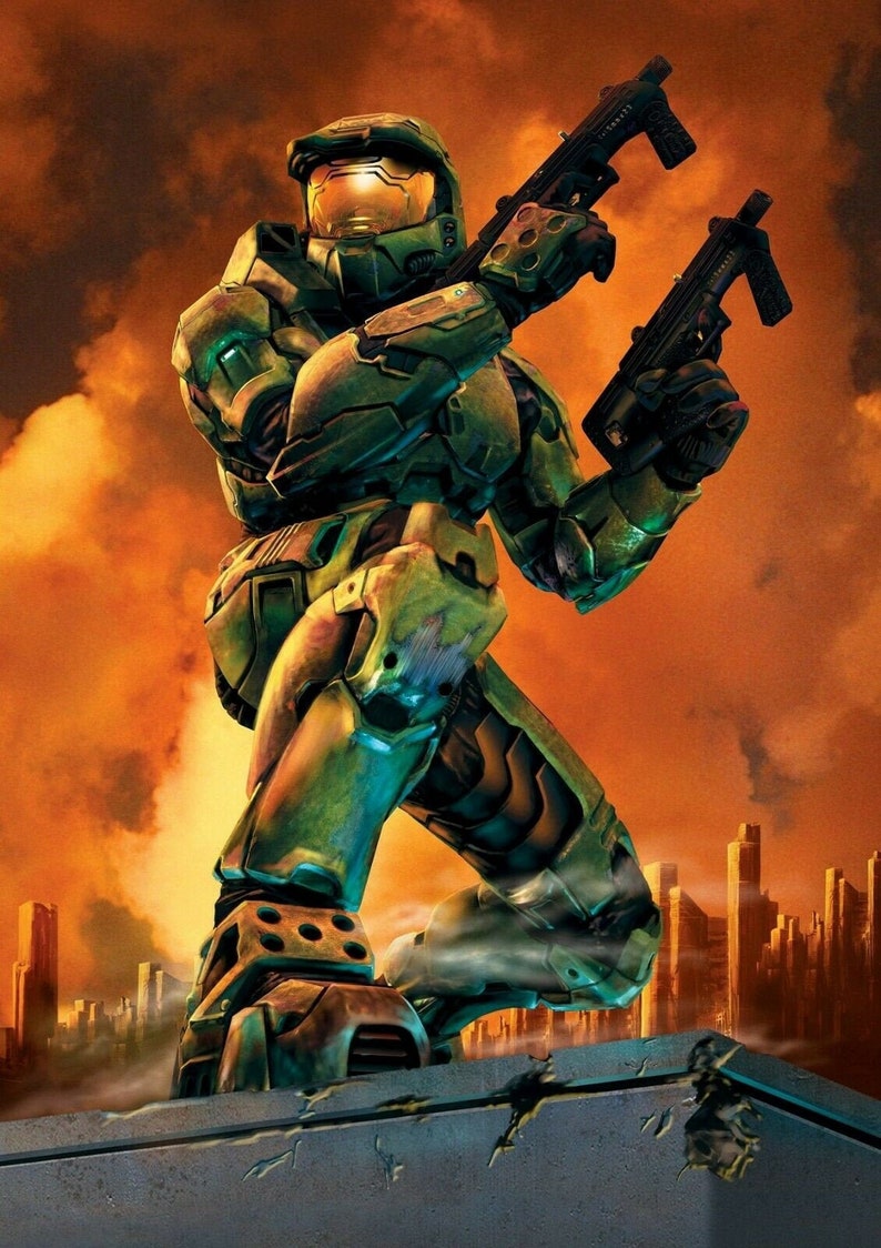 Halo Master Chief Art Print Poster Etsy