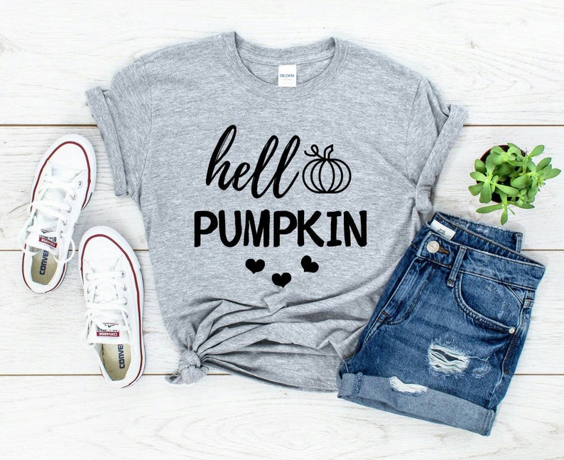 Fall Shirts Hello Pumpkin Shirts Fall Tshirt Thanksgiving Shirt Thankful Fall Shirt for Woman Autumn Shirt Happy Friends Giving