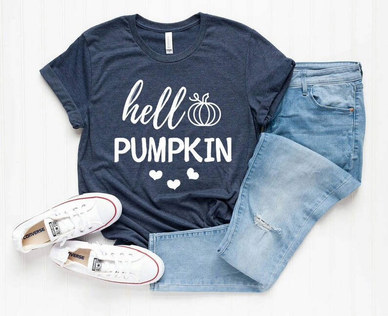 Fall Shirts Hello Pumpkin Shirts Fall Tshirt Thanksgiving Shirt Thankful Fall Shirt for Woman Autumn Shirt Happy Friends Giving