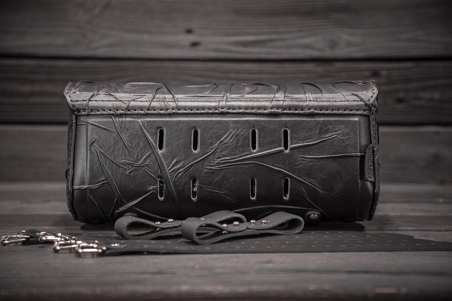 Harleydavidson Softail Black Leather Tool Bag Skull Softail Etsy