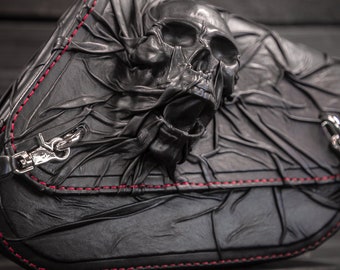 Harley Davidson Leather Backpack Motorcycle's Kit Handmade Black