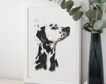 Personalized dog portrait, Original watercolor of pets made from photos - Gift for animal lovers