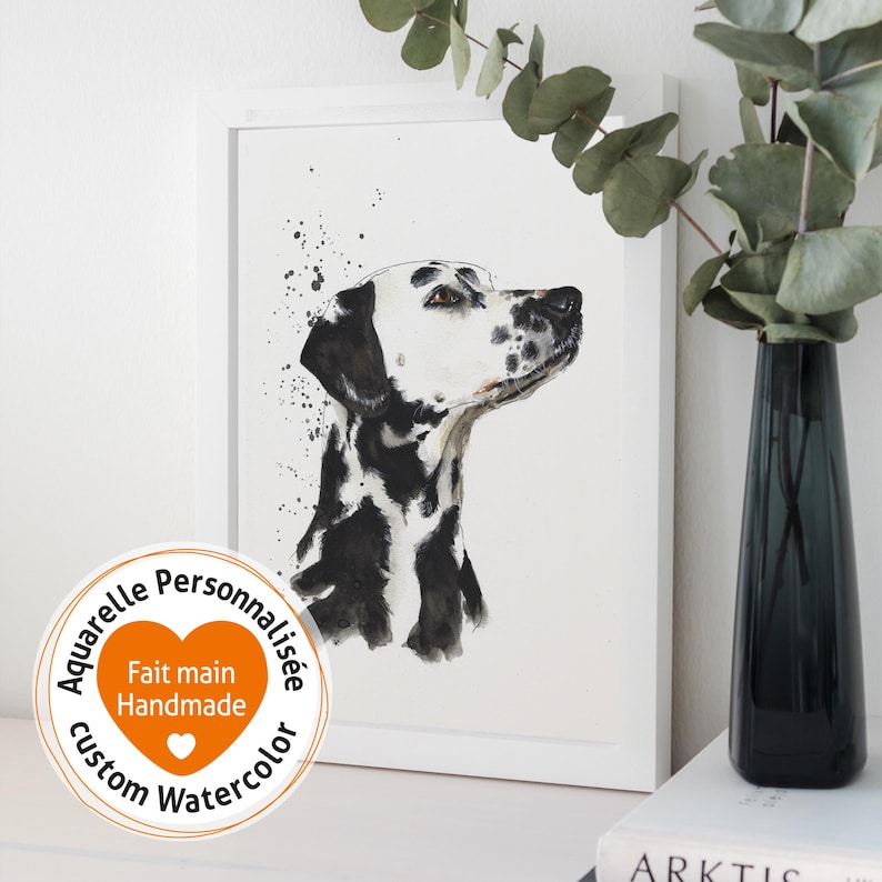 Portrait personnalisé de chien, Aquarelle originale d'animaux de compagnie réalisée d'après photos -Cadeau pour les amoureux des animaux