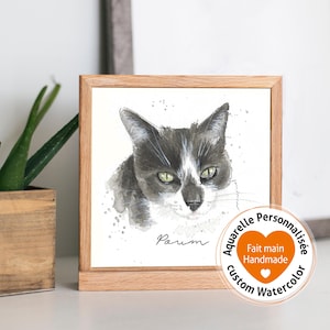 Mini animale domestico originale dipinto a mano ad acquerello da una foto. ritratto cane gatto coniglio Ricordo commemorativo. Idea regalo