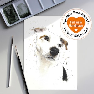 Personalisiertes Original Aquarell Ihres Hundes, handgefertigtes Haustierportrait vom Foto, Jagdhund Hundebesitzer Geschenk