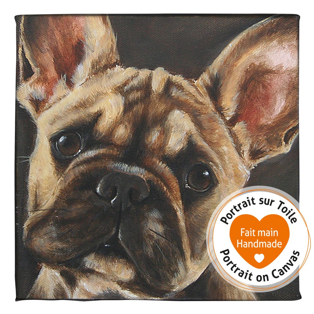 Custom Portrait of a Dog on Canvas, Original Handmade Painting From ...