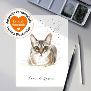 Custom Pet Watercolor Portraits from Photo, Beautiful Handmade Watercolor of Your Pet, Mother's Day Gift