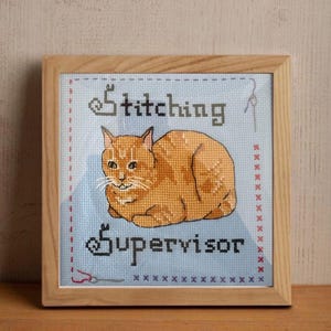 Orange Tabby Cat Cross Stitch Pattern: Stitching Supervisor (PDF Pattern)
