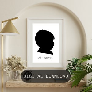 custom Silhouette portrait, digital download