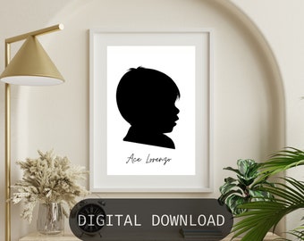 custom Silhouette portrait, digital download