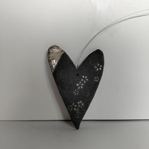 Medium heart in raku ceramic - raku heart