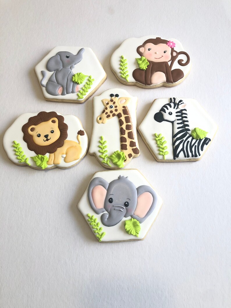 Jungle Baby Shower Cookies Baby Shower Girl Baby Cookies Etsy