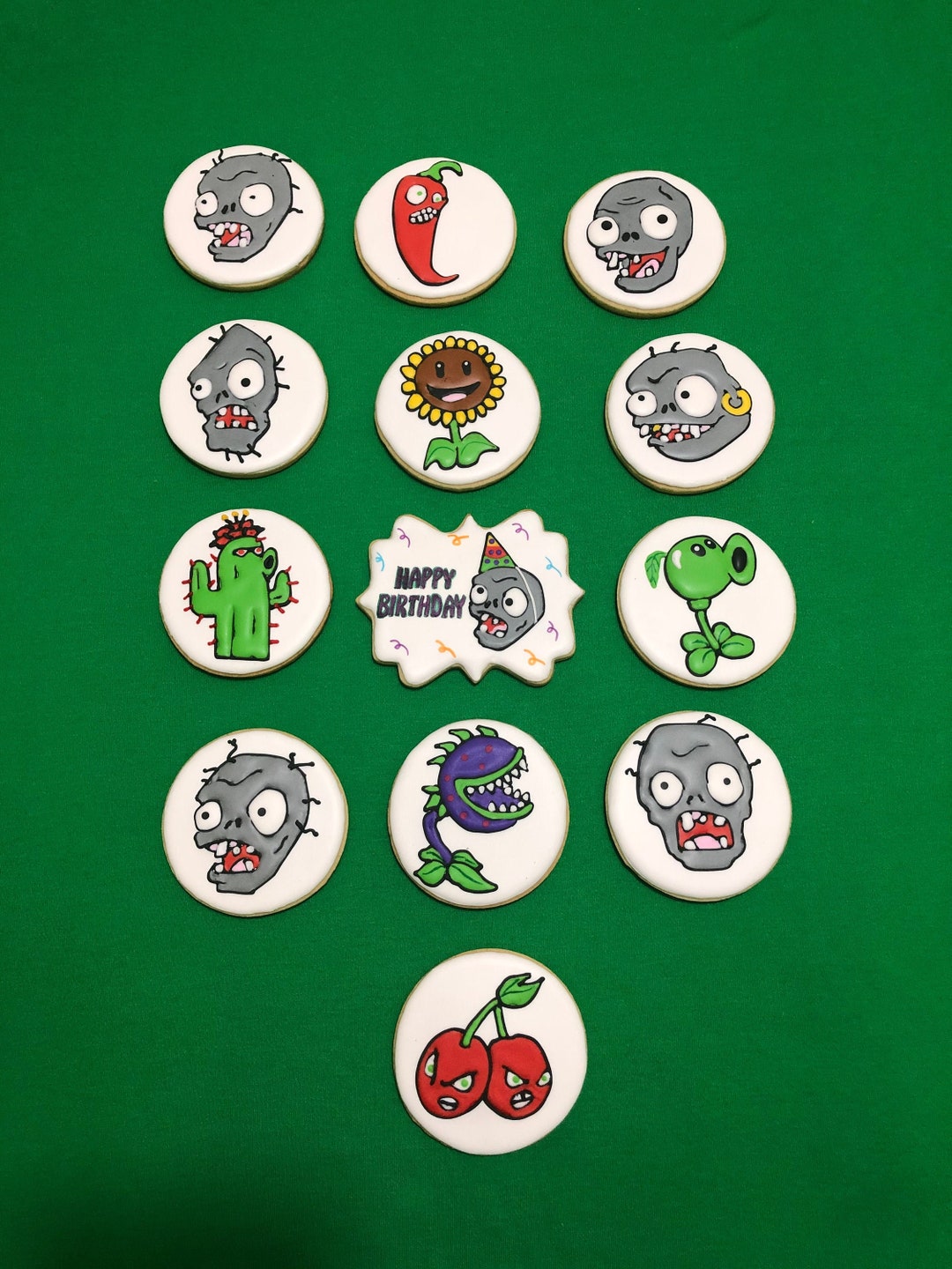 Plants Vs Zombies Cookies Inspirations, Cookies Favors Party, Cookies