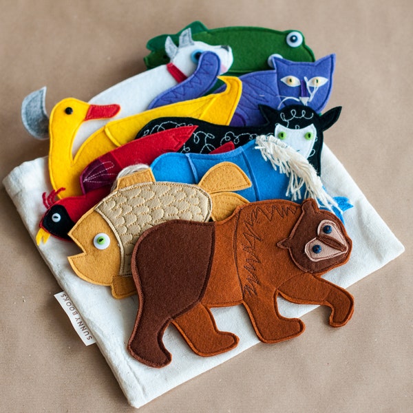 Brown Bear, Brown Bear, What Do You See? / Inspired by Eric Carle's Book   /  Felt Animal Toys  /  Learning Game
