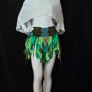 Forest Fairy Elven Tinkerbell Style Leafy Skirt