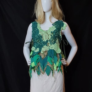 Forest Fairy Elven Tinkerbell Style Leafy Top