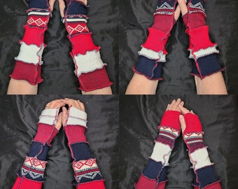 All Cotton/Cotton Blend Arm Warmer and Hats Red White Navy Blue