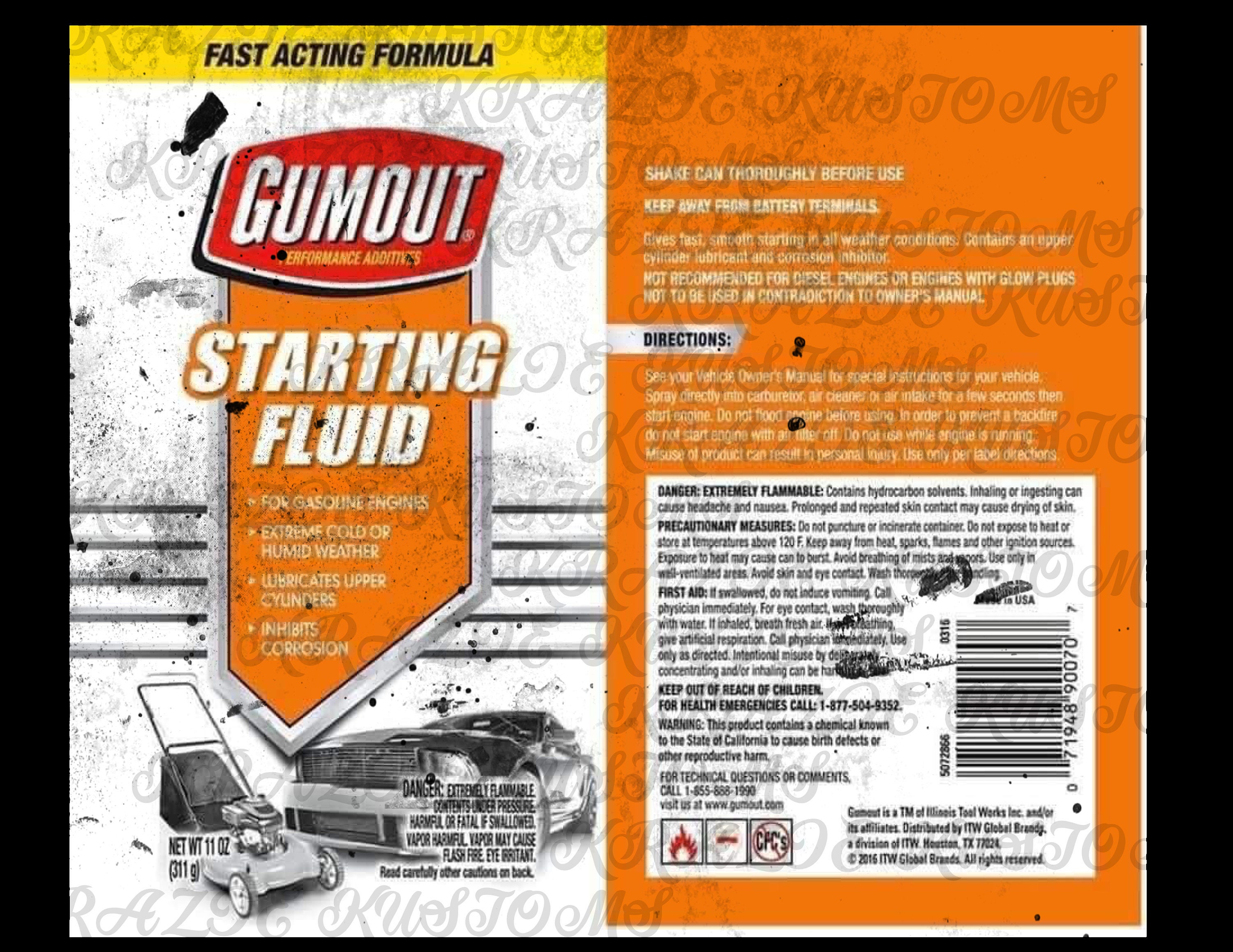Gumout starter fluid 20oz Straight Tumbler dirty version Etsy