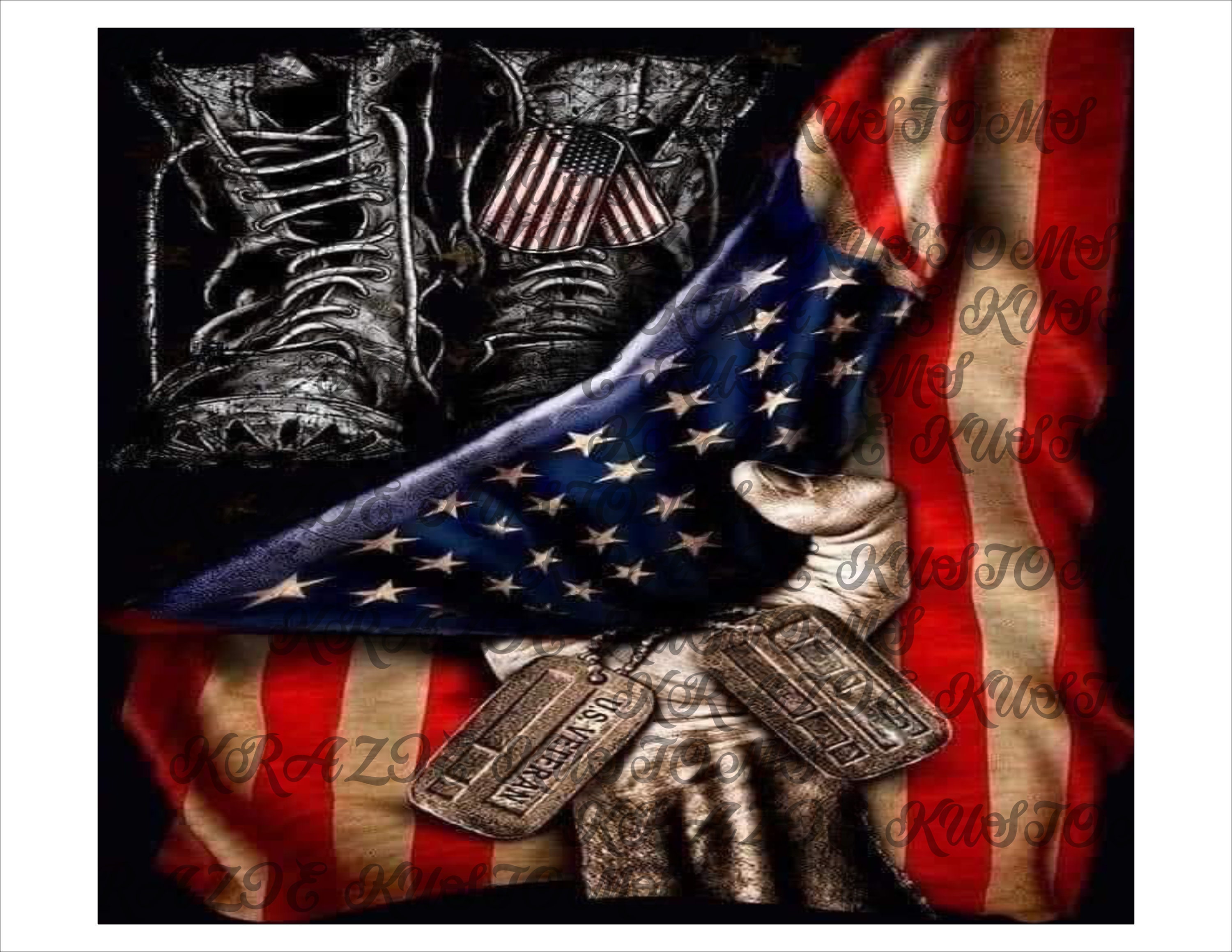 US Veteran 20oz Straight Tumbler Design for Sublimation-Full Tumbler …