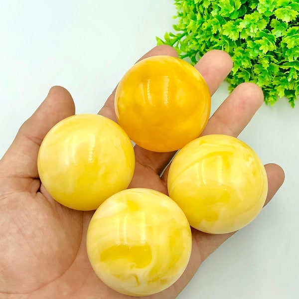100% Natural Milky Amber Polish Sphere / Top High Quality Stone / Healing Chakra Meditation Stone / Good For Home Decoration And Collection.