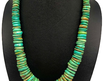 100% Natural Green Turquoise Necklace / Top Quality / Genuine Green Arizona Turquoise Necklace Jewelry / Wonderful Turquoise Design.