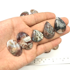 Cabochão de pedra de ágata de renda natural louca para fazer joias com fio de cura reiki