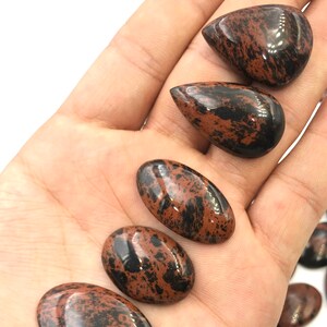 Cabochão de jaspe de mogno natural, qualidade maravilhosa para fazer joias, embrulho de fio, cura reiki