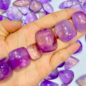 Fantástica qualidade suave ametrino polido cabochão para fazer jóias cura reiki meditação fio embrulho jóias artesanal cabochão