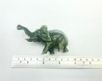 Natural Canadian Jade Handmade Carving Elephant Rare Nephrite Jade handmade Carving Elephant